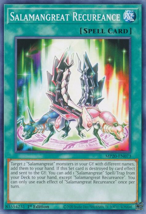 Salamangreat Recureance MP20-EN073 card from 2020 Tin of Lost Memories