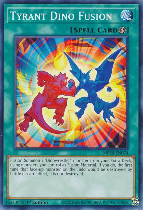 Tyrant Dino Fusion MP20-EN074 card from 2020 Tin of Lost Memories