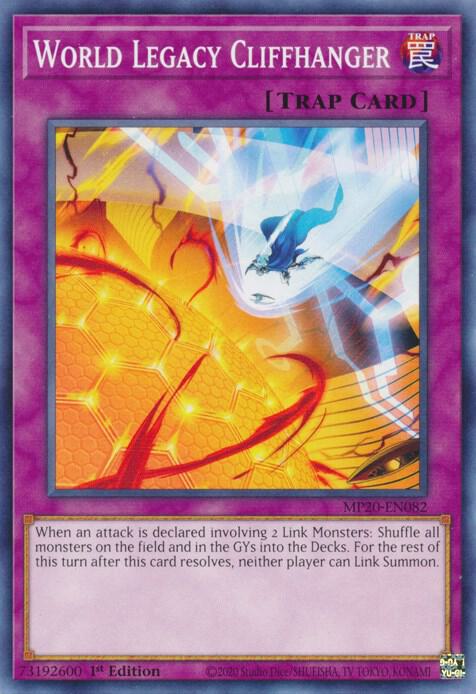 World Legacy Cliffhanger MP20-EN082 card from 2020 Tin of Lost Memories
