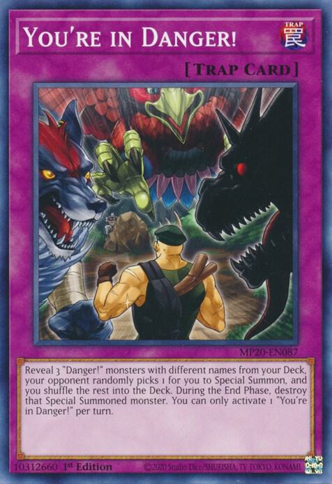 You're in Danger! MP20-EN087 card from 2020 Tin of Lost Memories