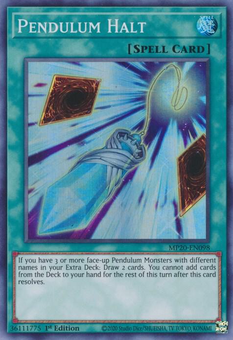 Pendulum Halt MP20-EN098 card from 2020 Tin of Lost Memories
