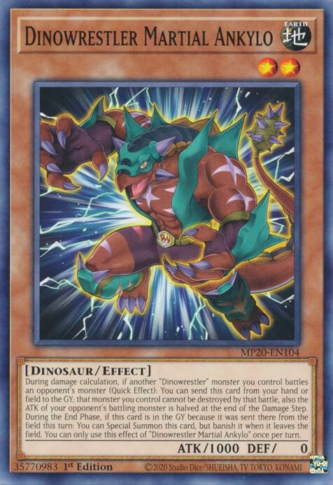 Dinowrestler Martial Ankylo MP20-EN104 card from 2020 Tin of Lost Memories