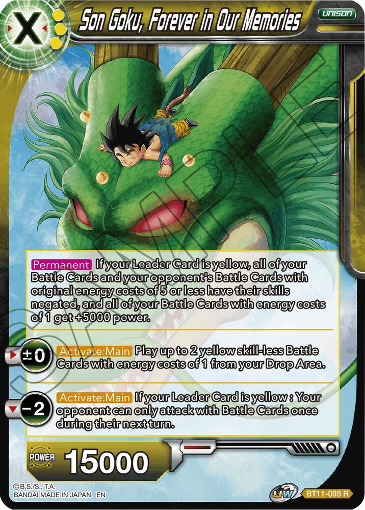 Son Goku, Forever in Our Memories BT11-093 card from Vermilion Bloodline
