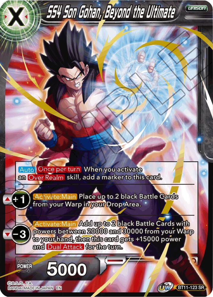 SS4 Son Gohan, Beyond the Ultimate BT11-123 card from Vermilion Bloodline