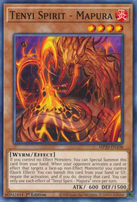 Tenyi Spirit - Mapura MP20-EN108 card from 2020 Tin of Lost Memories
