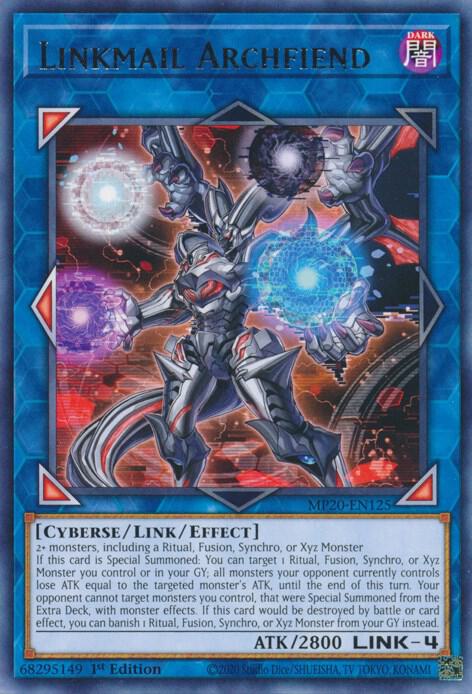 Linkmail Archfiend MP20-EN125 card from 2020 Tin of Lost Memories