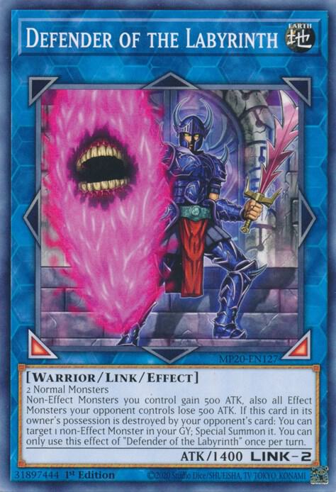 Defender of the Labyrinth MP20-EN127 card from 2020 Tin of Lost Memories