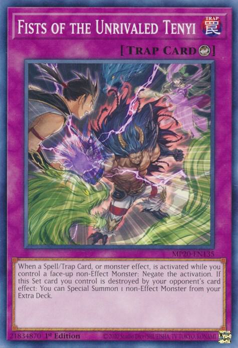 Fists of the Unrivaled Tenyi MP20-EN135 card from 2020 Tin of Lost Memories