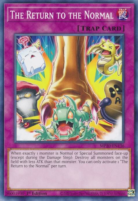 The Return to the Normal MP20-EN136 card from 2020 Tin of Lost Memories