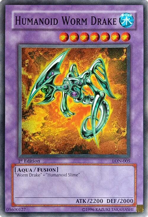 Humanoid Worm Drake LON-005 card from Labyrinth of Nightmare