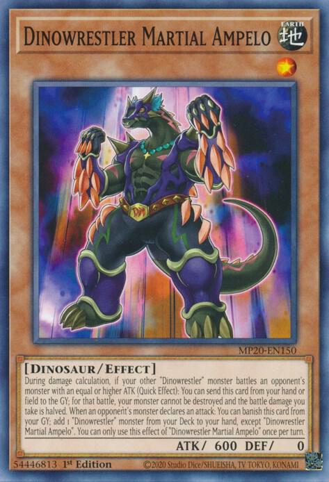 Dinowrestler Martial Ampelo MP20-EN150 card from 2020 Tin of Lost Memories