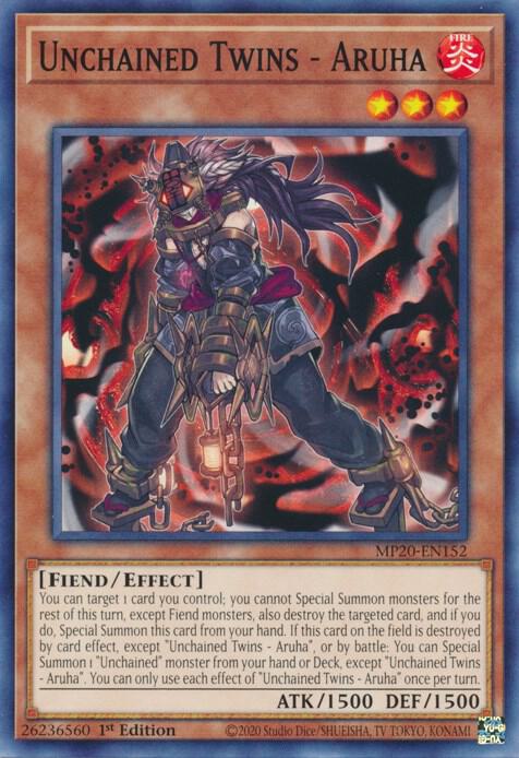 Unchained Twins - Aruha MP20-EN152 card from 2020 Tin of Lost Memories