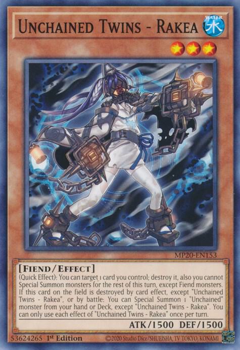 Unchained Twins - Rakea MP20-EN153 card from 2020 Tin of Lost Memories