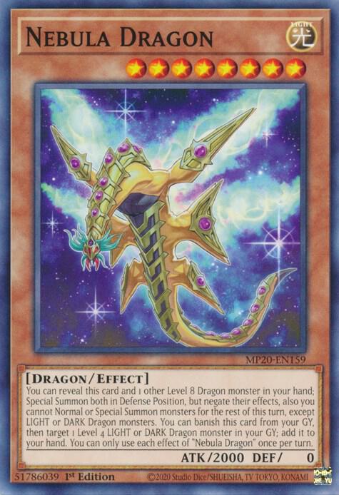 Nebula Dragon MP20-EN159 card from 2020 Tin of Lost Memories