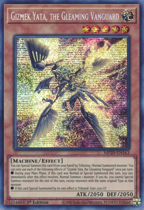 Gizmek Yata, the Gleaming Vanguard MP20-EN163 card from 2020 Tin of Lost Memories