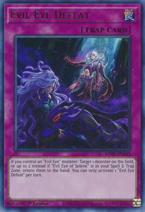 Evil Eye Defeat MP20-EN242 card from 2020 Tin of Lost Memories