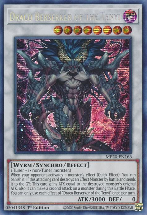 Draco Berserker of the Tenyi MP20-EN166 card from 2020 Tin of Lost Memories