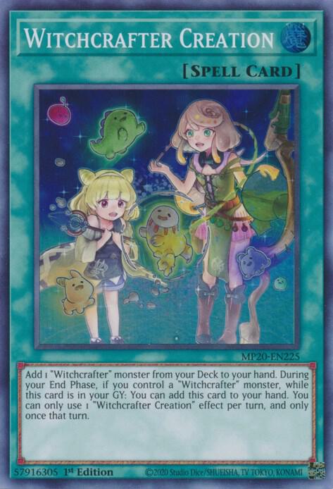 Witchcrafter Creation MP20-EN225 card from 2020 Tin of Lost Memories