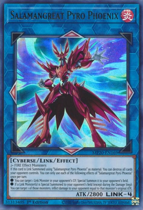 Salamangreat Pyro Phoenix MP20-EN169 card from 2020 Tin of Lost Memories