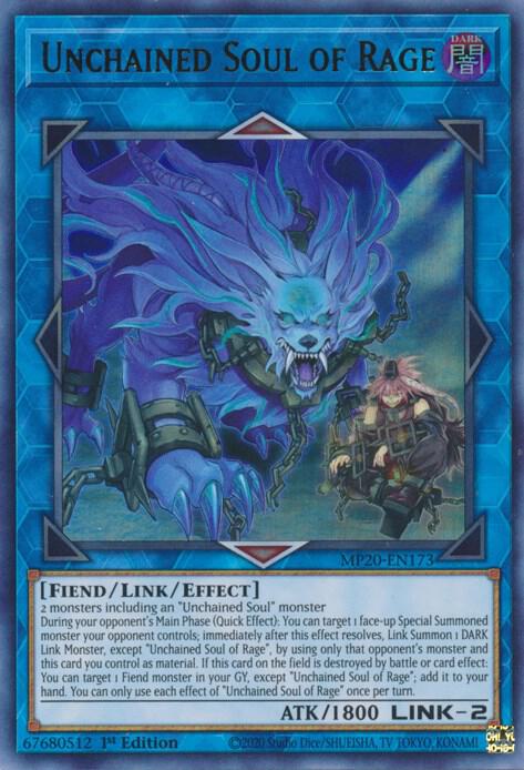Unchained Soul of Rage MP20-EN173 card from 2020 Tin of Lost Memories