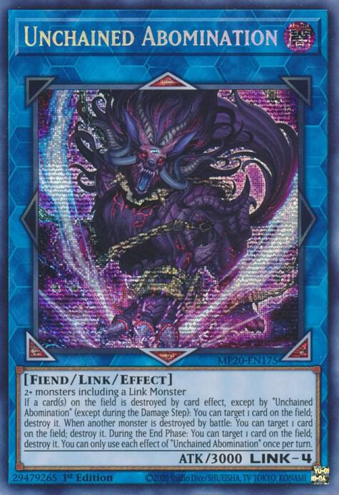Unchained Abomination MP20-EN175 card from 2020 Tin of Lost Memories