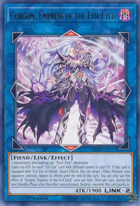 Gorgon, Empress of the Evil Eyed MP20-EN177 card from 2020 Tin of Lost Memories