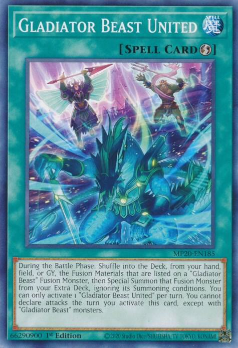 Gladiator Beast United MP20-EN185 card from 2020 Tin of Lost Memories