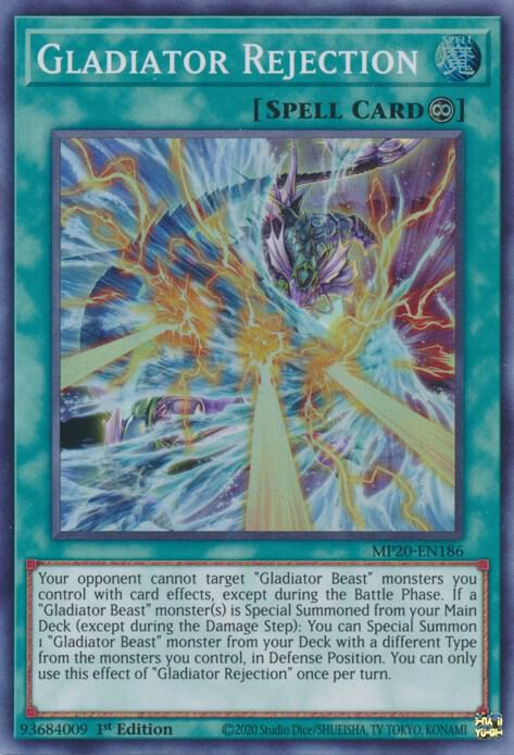 Gladiator Rejection MP20-EN186 card from 2020 Tin of Lost Memories