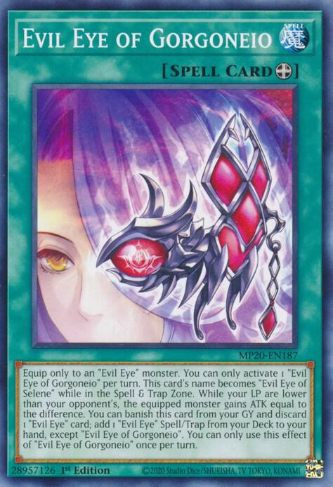 Evil Eye of Gorgoneio MP20-EN187 card from 2020 Tin of Lost Memories