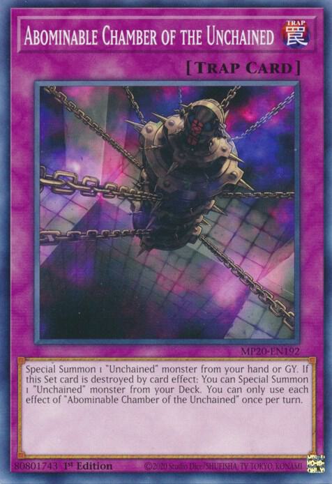 Abominable Chamber of the Unchained MP20-EN192 card from 2020 Tin of Lost Memories