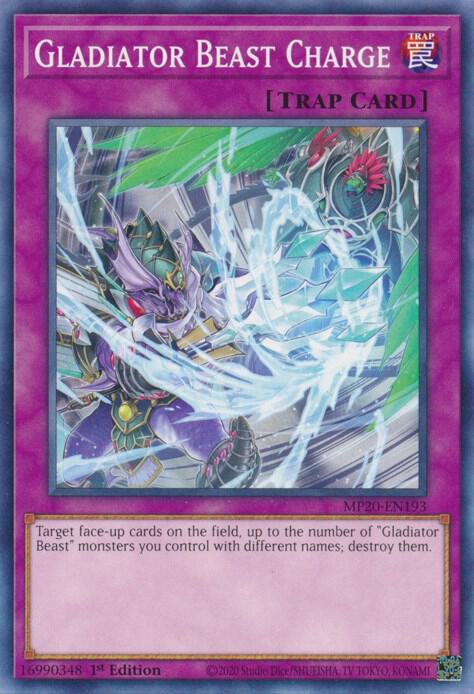 Gladiator Beast Charge MP20-EN193 card from 2020 Tin of Lost Memories
