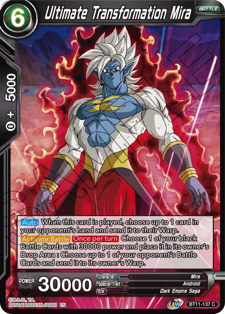 Ultimate Transformation Mira BT11-137 card from Vermilion Bloodline