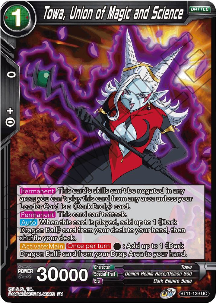 Towa, Union of Magic and Science BT11-139 card from Vermilion Bloodline
