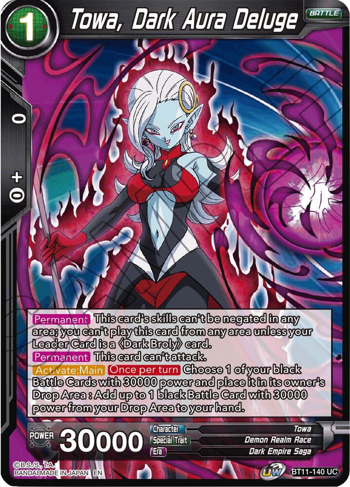 Towa, Dark Aura Deluge BT11-140 card from Vermilion Bloodline