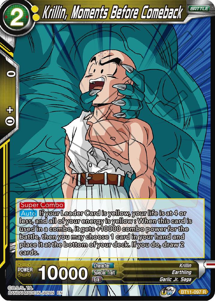 Krillin, Moments Before Comeback BT11-097 card from Vermilion Bloodline