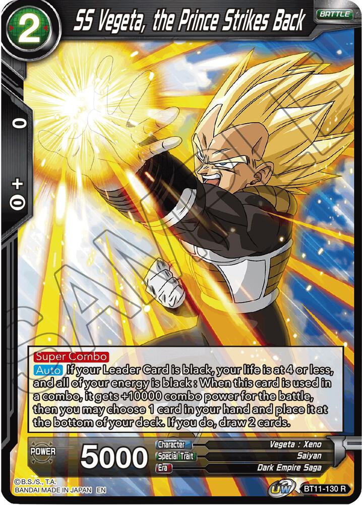 SS Vegeta, the Prince Strikes Back BT11-130 card from Vermilion Bloodline