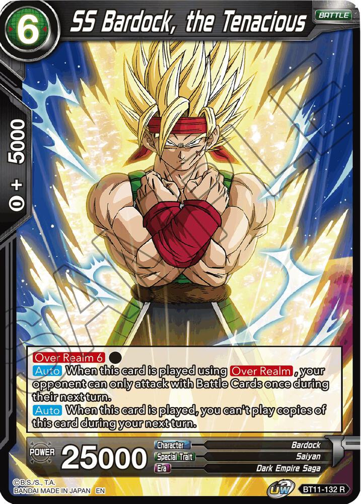 SS Bardock, the Tenacious BT11-132 card from Vermilion Bloodline