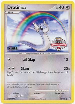 Dratini - 91/146 (City Championships) [Staff] 091/146 card from League & Championship Cards