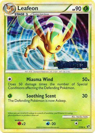 Leafeon (Prerelease) 17/90 card from HGSS Promos