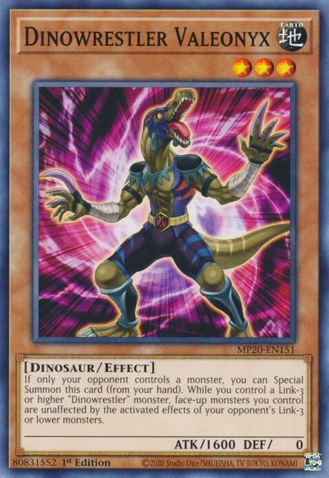 Dinowrestler Valeonyx MP20-EN151 card from 2020 Tin of Lost Memories