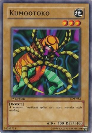 Kumootoko LOB-082 card from The Legend of Blue Eyes White Dragon
