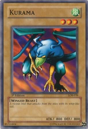 Kurama LOB-039 card from The Legend of Blue Eyes White Dragon