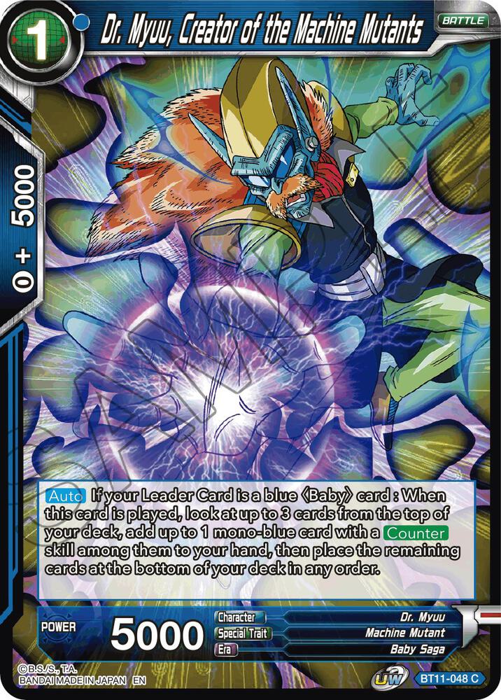 Dr. Myuu, Creator of the Machine Mutants BT11-048 card from Vermilion Bloodline
