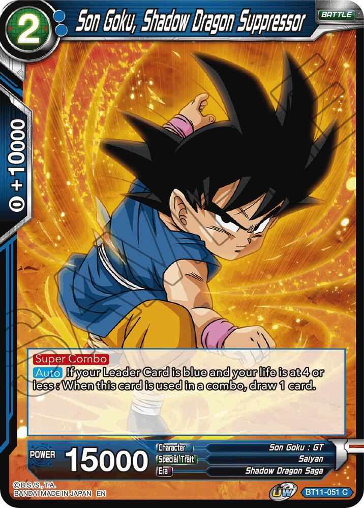 Son Goku, Shadow Dragon Suppressor BT11-051 card from Vermilion Bloodline
