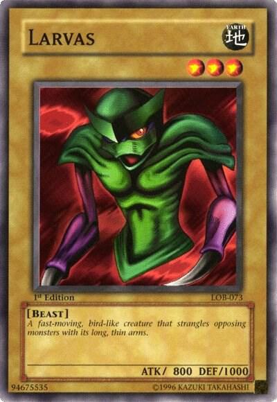 Larvas LOB-073 card from The Legend of Blue Eyes White Dragon