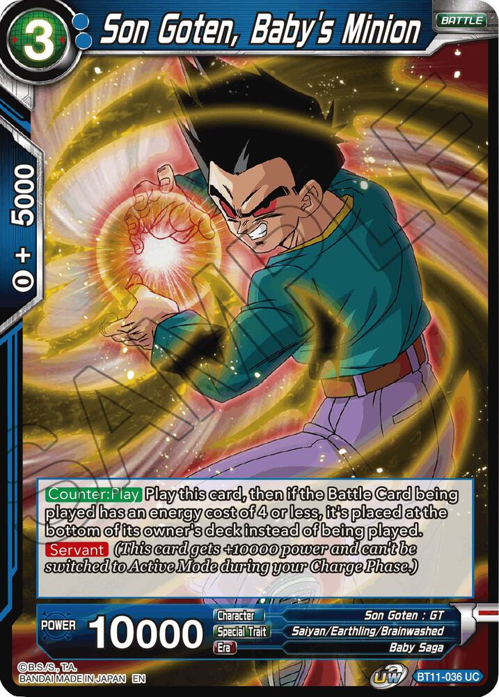 Son Goten, Baby's Minion BT11-036 card from Vermilion Bloodline