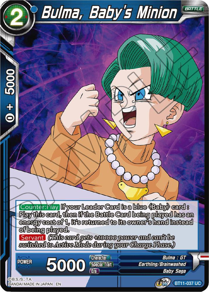 Bulma, Baby's Minion BT11-037 card from Vermilion Bloodline