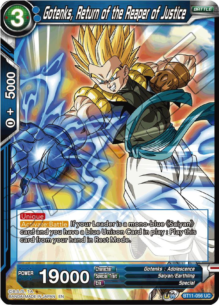 Gotenks, Return of the Reaper of Justice BT11-056 card from Vermilion Bloodline