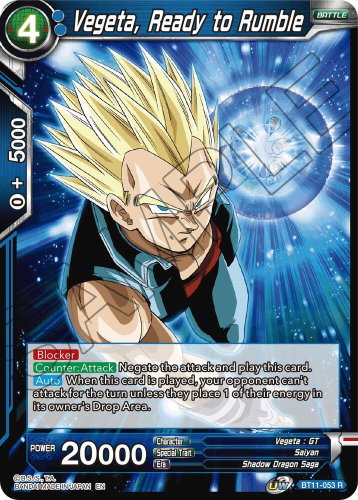 Vegeta, Ready to Rumble BT11-053 card from Vermilion Bloodline