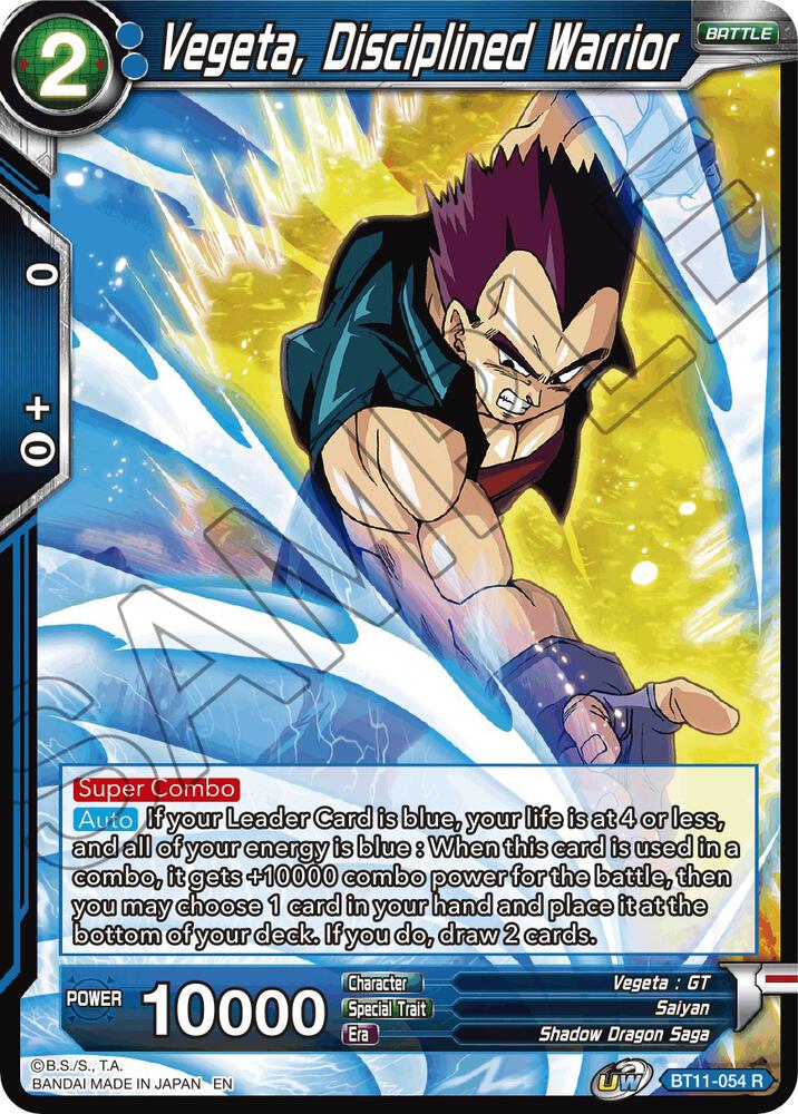 Vegeta, Disciplined Warrior BT11-054 card from Vermilion Bloodline